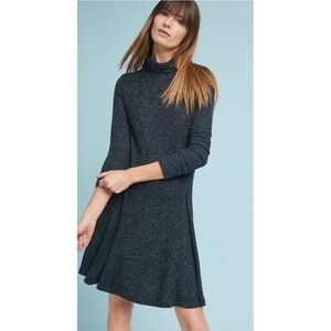 Anthrologie Saturday Sunday Chic Charcoal Turtle-neck Long Sleeve Dress
